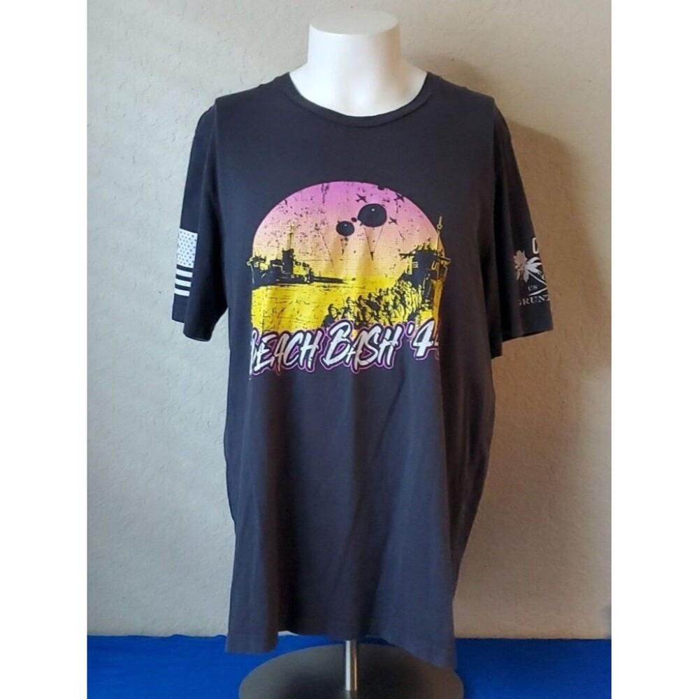 Grunt Style Men's Beach Bash 44 Graphic T-Shirt - Black (Size XXL)
